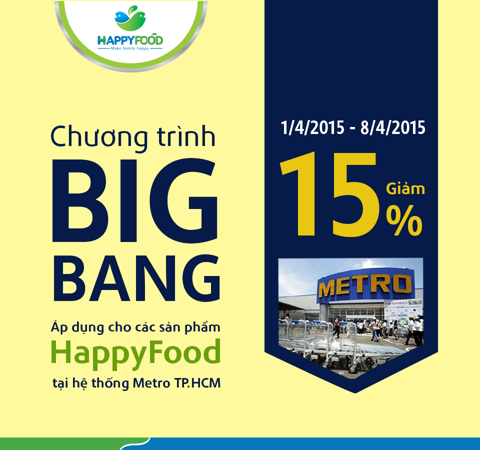 Khuyến mãi Big Bang tại hệ thống Metro TP. HCM - HAPPYFOOD - Make Family Happy