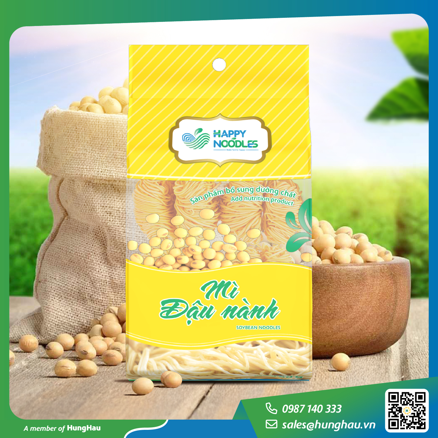 MÌ ĐẬU NÀNH HAPPY NOODLES 400GR - Ảnh 2