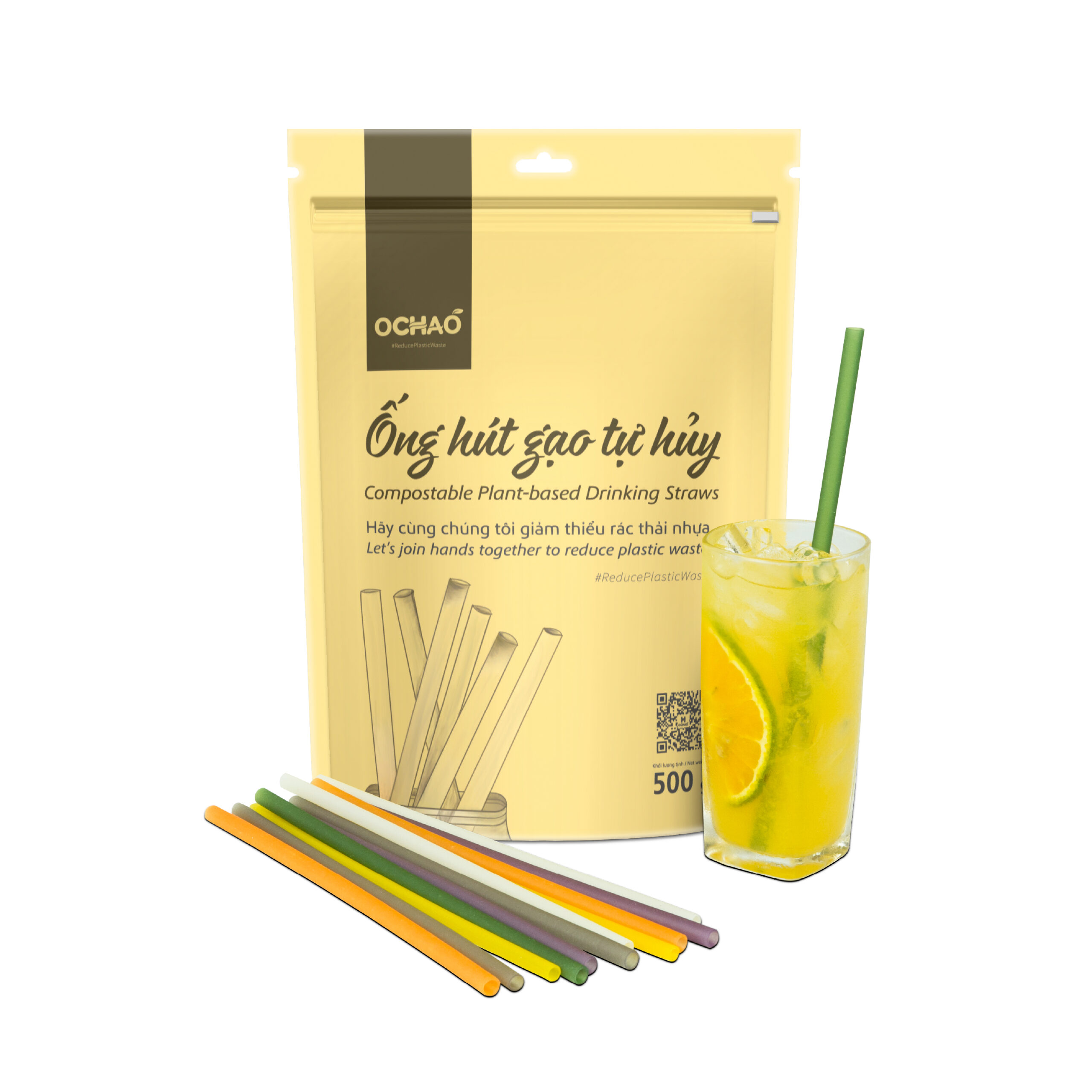 Ống hút gạo OCHAO 6.5mm túi 500gr