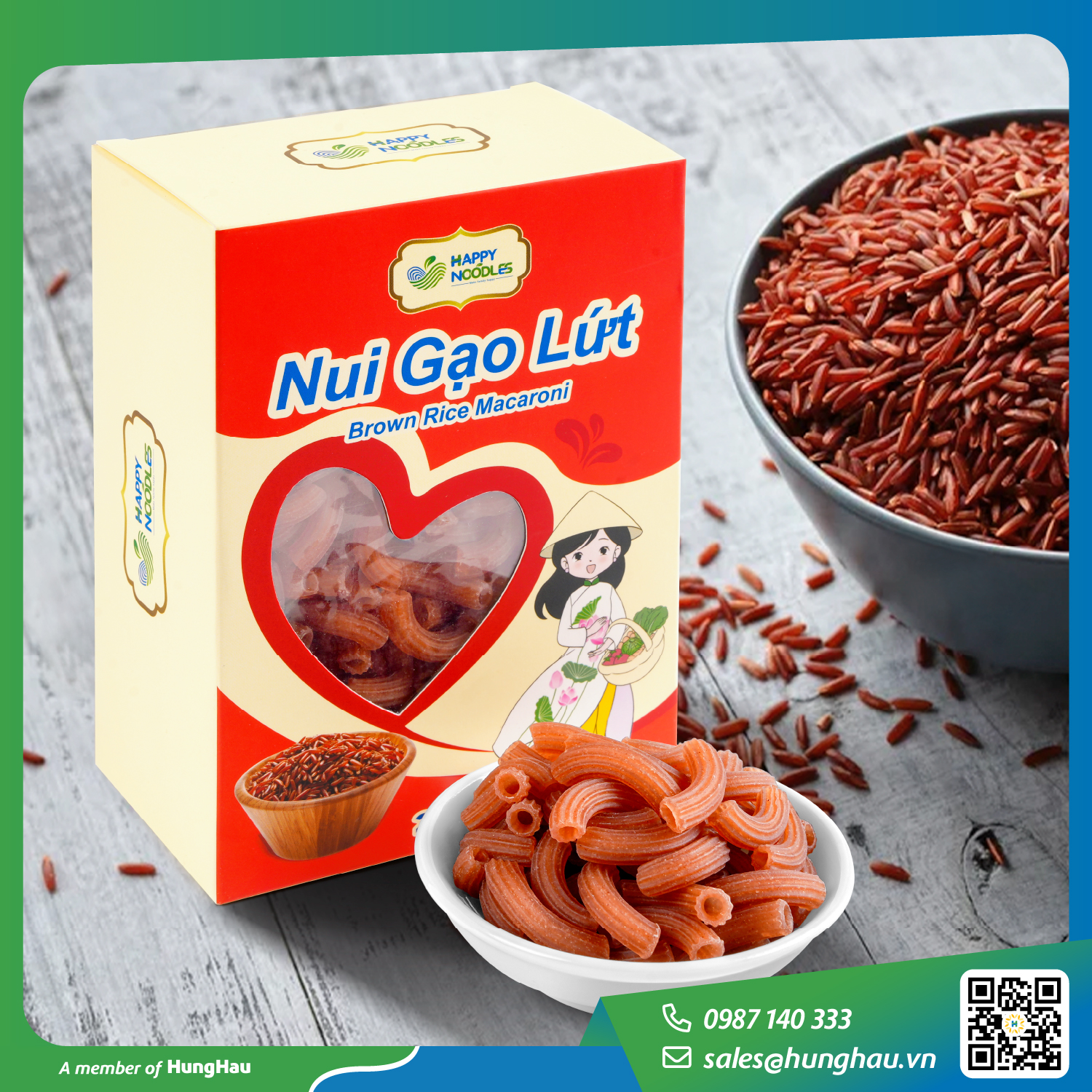 NUI GẠO LỨT HAPPY NOODLES 250 GRAM
